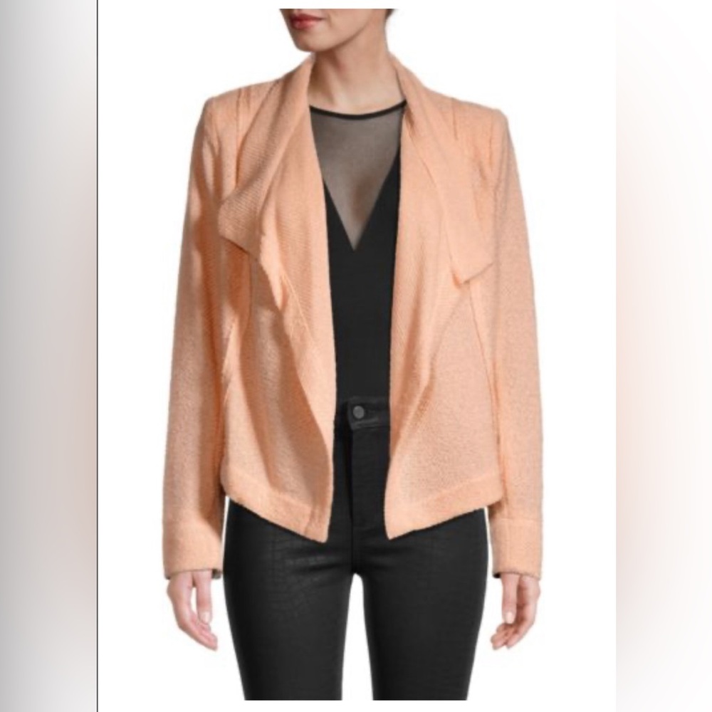 Donna Karan Peach Open-Front Draped Blazer